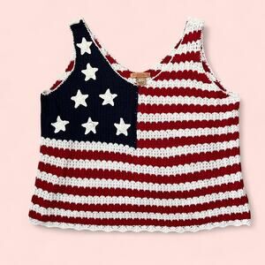 Red white and blue crochet